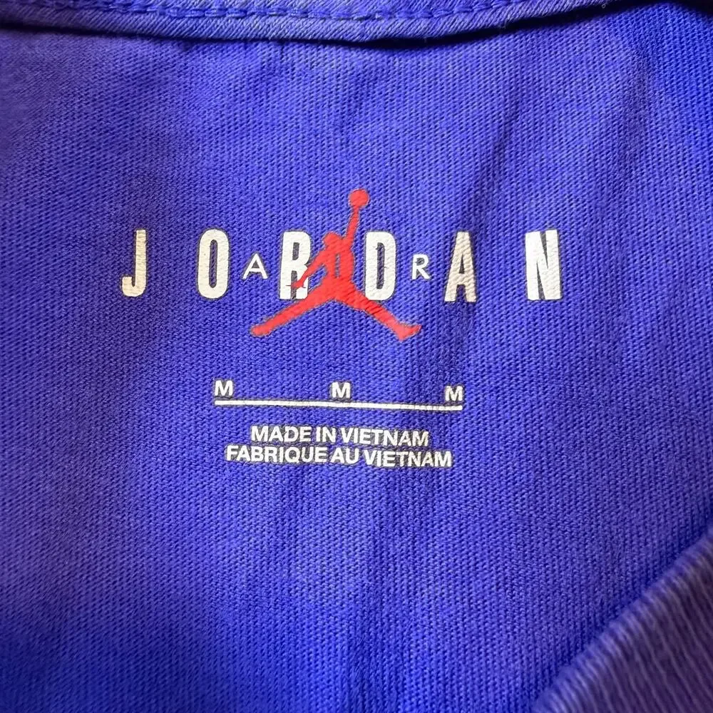 Jordan Air Stretch Short Sleeve T Shirt Purple Yellow Mens Size Medium